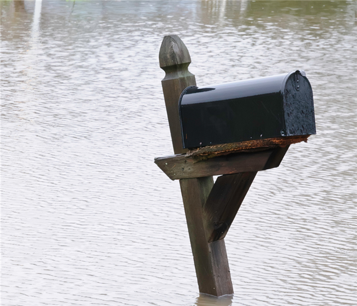 Mail box in flooded water