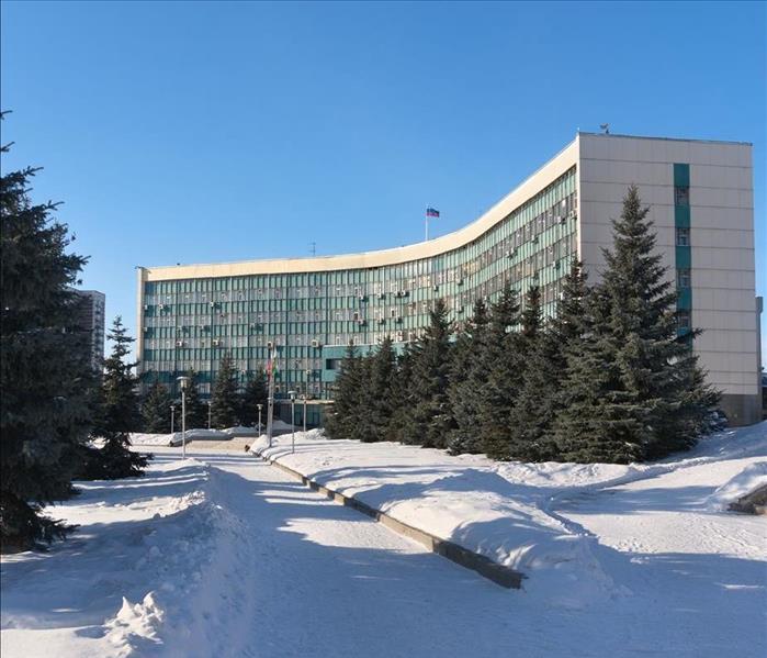 office building in winter